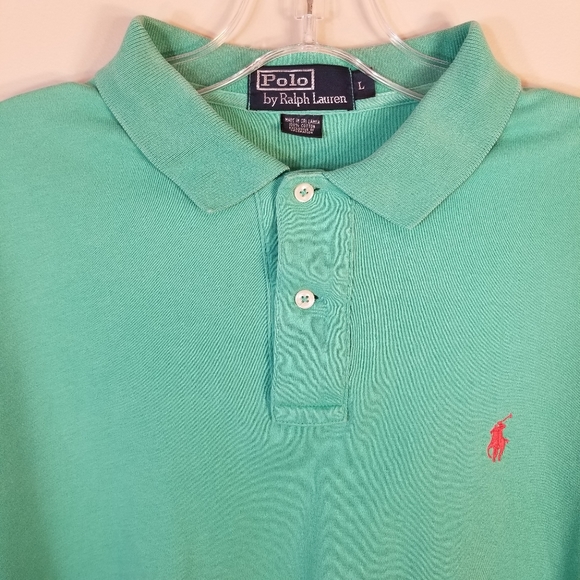 Polo Ralph Lauren Green Polo Shirt Large - Picture 3 of 16